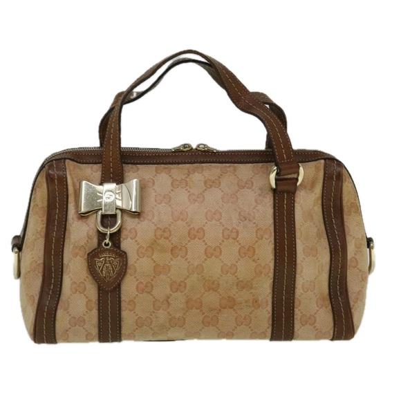 GUCCI GG Crystal Canvas Hand Bag Coated Canvas Brown 181487 Auth 60263 - Picture 13 of 16